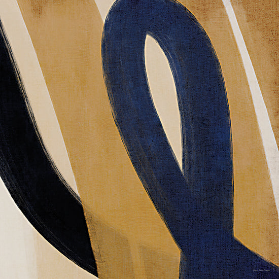 Seven Trees Design ST1210 - ST1210 - Uncharted Paths II - 12x12 modern abstract curves blue gold painting, textured contemporary abstract shapes from Penny Lane