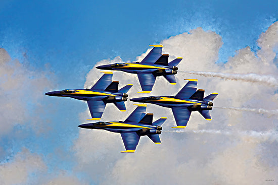Catch A Star Fine Art STAR287 - STAR287 - Diamond Flight Formation - 16x12 Blue Angels jets formation, fighter jets aerobatic team, blue yellow aircraft, airshow formation flight, military aviation performance from Penny Lane