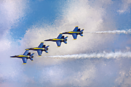 Catch A Star Fine Art STAR288 - STAR288 - Four Fighters - 16x12 Blue Angels jets line formation, military fighter aircraft, aerial smoke trail, aviation demonstration team from Penny Lane