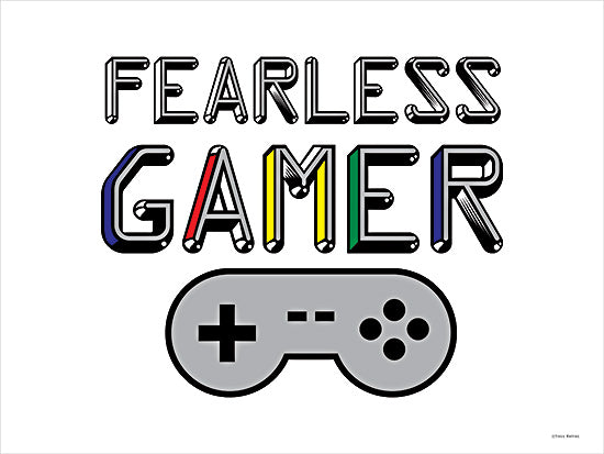 Yass Naffas Designs YND528 - YND528 - Fearless Gamer - 16x12 video game slogan, gamer typography, fearless player, game controller illustration, colorful text, retro controller, bold statement, modern gamer art, joystick theme, playful design from Penny Lane