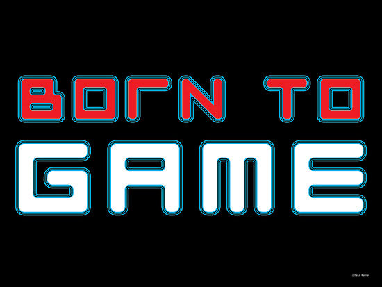 Yass Naffas Designs YND535 - YND535 - Born to Game - 16x12 video game controller graphic, level up gamer quote, gaming typography poster, gamer motivation art, gaming culture decor, gamer room wall art, video game themed design from Penny Lane