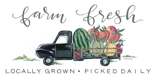 April Chavez AC146 - AC146 - Farm Fresh Produce Truck - 24x12 Farm Fresh, Fruits and Vegetables, Truck, Farm, Calligraphy, Signs from Penny Lane