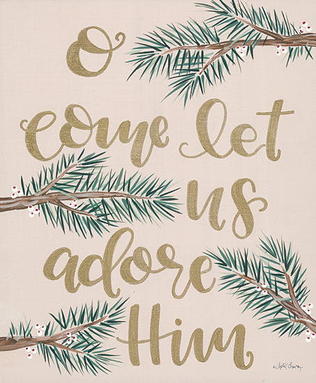 April Chavez AC154 - AC154 - O Come Let us Adore Him     - 12x16 Signs, Typography, Christmas, Songs, Religious from Penny Lane