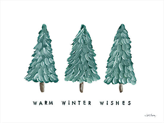 April Chavez AC189 - AC189 - Winter Wishes - 16x12 Winter, Trees, Warm Winter Wishes, Typography, Signs, Textual Art, Brush Strokes, Pine Trees from Penny Lane