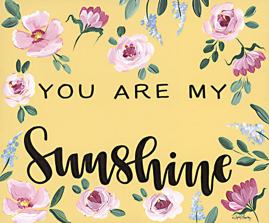 April Chavez AC193 - AC193 - You Are My Sunshine - 16x12 You Are My Sunshine, Flowers, Pink Flowers, Music, Song, Typography, Signs from Penny Lane