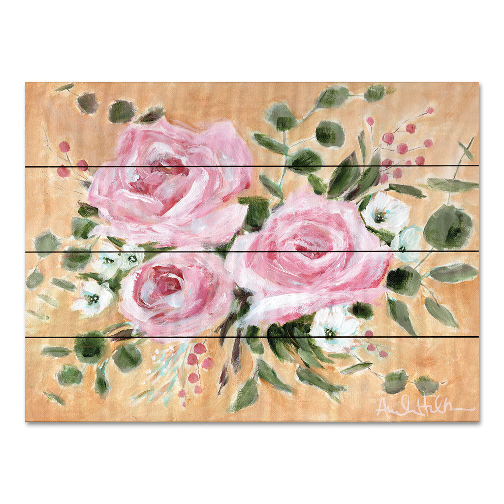 Amanda Hilburn AH117PAL - AH117PAL - Sunshine and Roses - 16x12 Flowers, Roses, Pink Roses, Greenery, Bouquet, Decorative, Summer from Penny Lane