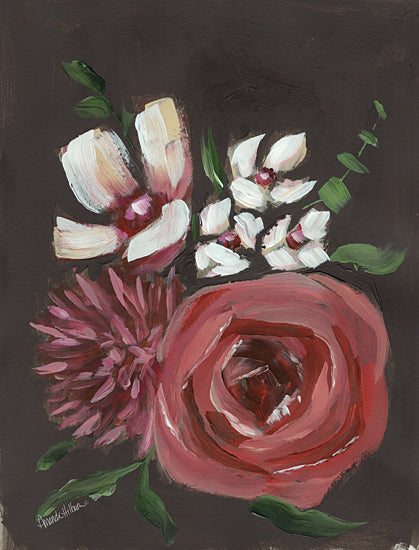 Amanda Hilburn AH158 - AH158 - A Pop of Red - 12x16 Flowers, Red Flowers, Abstract, Dark Colors from Penny Lane