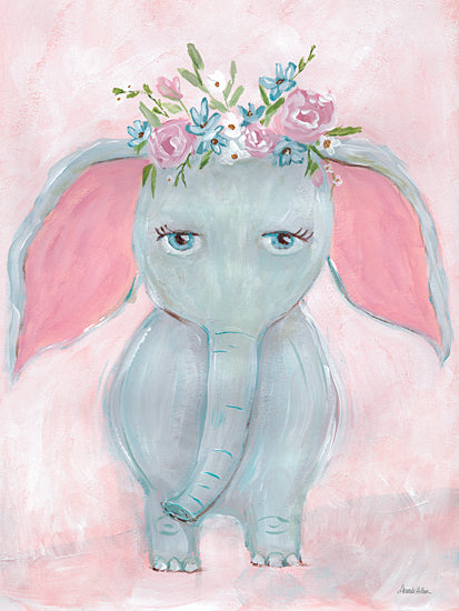 Amanda Hilburn AH165 - AH165 - Ellie Phant - 12x16 Whimsical, Elephant, Flowers, Baby, Baby's Room, New Baby from Penny Lane