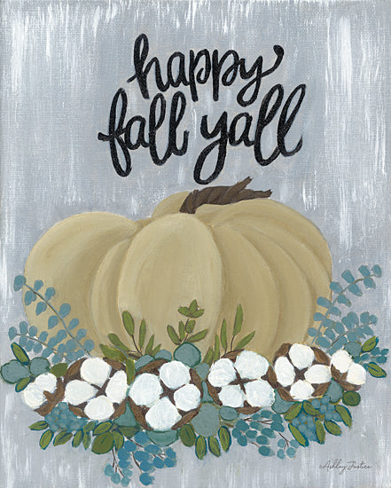 Ashley Justice AJ105 - AJ105 - Happy Fall Y'All - 12x16 Happy Fall Y'All, Pumpkins, Flowers, Greenery, Typography, Signs, Fall, Autumn from Penny Lane