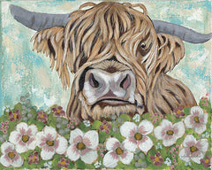 AJ109LIC - Floral Highland Cow - 0