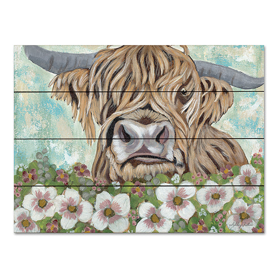 Ashley Justice AJ109PAL - AJ109PAL - Floral Highland Cow - 16x12 Cow, Highland Cow, Flowers from Penny Lane