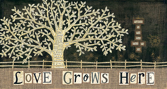 Annie LaPoint ALP1139 - Love Grows Here - Tree, Burlap, Sheet Music, Flowers, Fence from Penny Lane Publishing