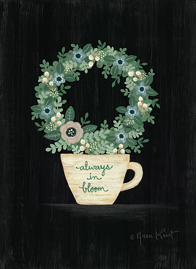 Annie LaPoint ALP1961 - ALP1961 - Always in Bloom - 12x16 Coffee Cup, Wreath, Flowers, Greenery, Kitchen, Always in Bloom from Penny Lane