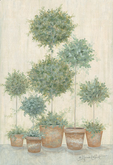 Annie LaPoint ALP1990 - ALP1990 - Tall Topiaries   - 12x18 Topiaries, Potted Plants, Greenery, Botanical, Neutral Palette from Penny Lane