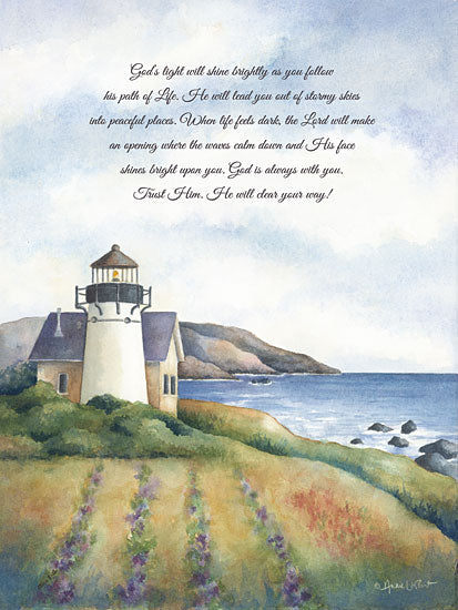 Annie LaPoint ALP2041 - ALP2041 - God's Light - 12x16 Lighthouse, Coast, Ocean, God's Light, Religion, Motivational, Signs from Penny Lane