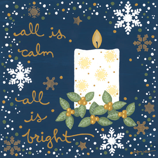 Annie LaPoint ALP2047 - ALP2047 - Silent Night Candle - 12x12 Holidays, Christmas, Silent Night, Candle, Snowflakes from Penny Lane