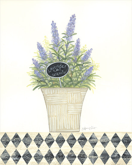 Annie LaPoint ALP2059 - ALP2059 - Lavender Serenity - 12x16 Lavender, Herbs, Pot, Serenity, Harlequin Pattern, Potted Herbs, Signs from Penny Lane