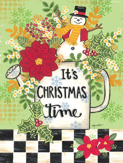 Annie LaPoint ALP2085 - ALP2085 - It's Christmas Time - 12x16 Christmas, Holidays, Flowers, Poinsettias, Berries, Holly, Watering Can, Snowman, It's Christmas Time, Signs from Penny Lane