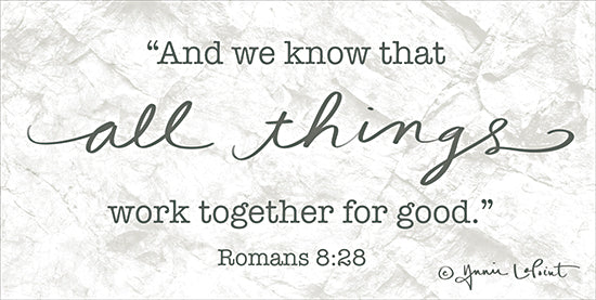 Annie LaPoint ALP2186 - ALP2186 - All Things - 18x9 Religious, And We Know that All Things Work Together for Good, Bible Verse, Romans, Typography, Signs, Textual Art from Penny Lane
