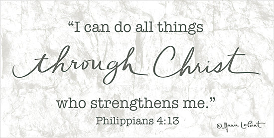 Annie LaPoint ALP2187 - ALP2187 - Through Christ - 18x9 Religious, I Can do All Things Through Christ Who Strengthens Me, Bible Verse, Philippians, Typography, Signs, Textual Art from Penny Lane