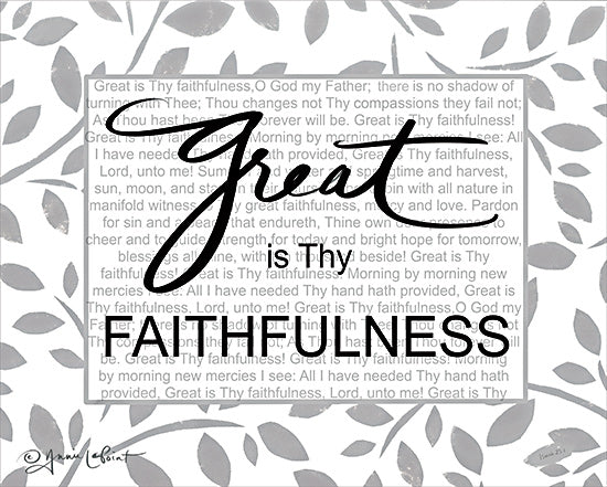 Annie LaPoint ALP2205 - ALP2205 - Great is Thy Faithfulness     - 16x12 Religious, Great is Thy Faithfulness, Music, Song, Typography, Signs, Textual Art, Greenery from Penny Lane