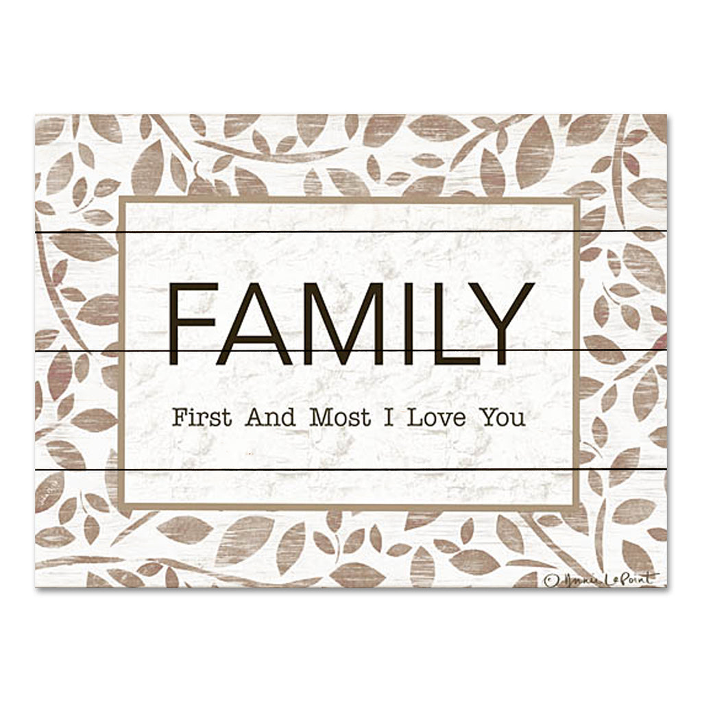 Annie LaPoint ALP2218PAL - ALP2218PAL - First and Most I Love You - 16x12 Inspirational, Family, Family First and Most I Love You, Typography, Signs, Textual Art, Leaves, Greenery from Penny Lane