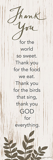 Annie LaPoint ALP2231A - ALP2231A - Thank You Prayer - 12x36 Religious, Thank You Prayer, Prayer, Typography, Signs, Textual Art, Greenery, Neutral Palette from Penny Lane