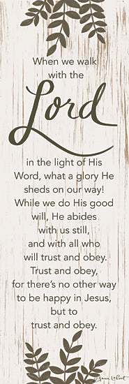 Annie LaPoint ALP2233A - ALP2233A - When We Walk with the Lord - 12x36 Religious, When We Walk with the Lord, Typography, Signs, Textual Art, Greenery, Neutral Palette from Penny Lane