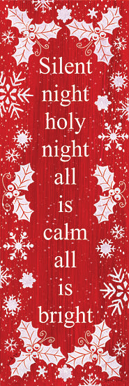 Annie LaPoint ALP2234A - ALP2234A - Silent Night - 12x36 Christmas, Holiday, Silent Night, Typography, Signs, Religious, Christmas Song, Red & White, Winter, Holly from Penny Lane