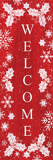 Annie LaPoint ALP2239A - ALP2239A - Christmas Welcome - 12x36 Welcome, Typography, Signs, Red & White, Winter, Snowflakes, Holly  from Penny Lane