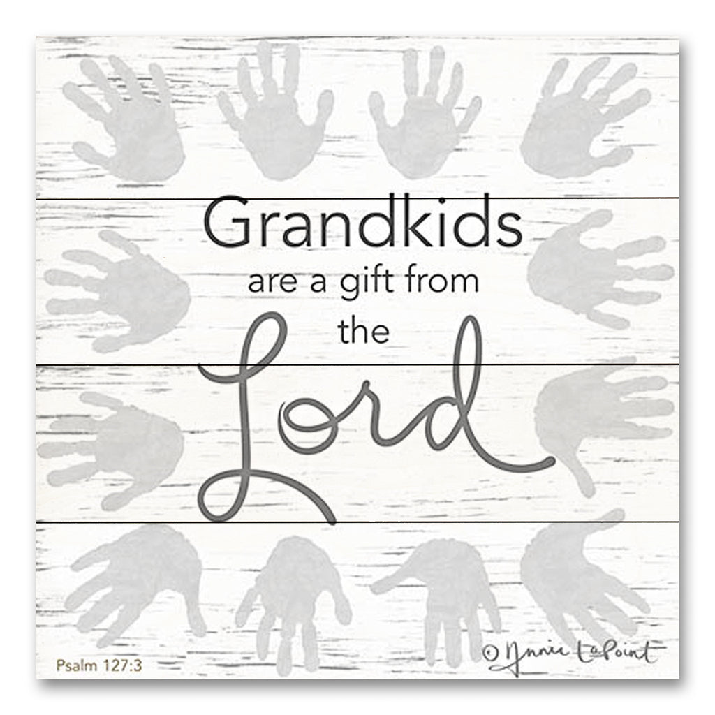 Annie LaPoint ALP2247PAL - ALP2247PAL - Grandkids are a Gift from the Lord - 12x12 Inspirational, Family, Grandkids, Grandkids are a Gift from the Lord, Typography, Signs, Textual, Handprints, Religious, Children from Penny Lane