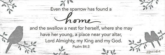 Annie LaPoint ALP2256 - ALP2256 - Even the Sparrow - 18x6 Religious, Even the Sparrow has Found a Home and the Swallow a Nest for Herself, Psalm, Bible Verse, Typography, Signs, Textual Art, Birds, Tree Branches, Leaves from Penny Lane