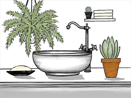 Annie LaPoint ALP2311 - ALP2311 - Bathroom Plants II - 16x12 Bath, Bathroom, Sink, Plants, Green Plants, Hanging Plant, Cactus from Penny Lane