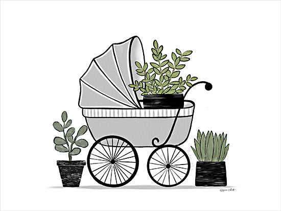 Annie LaPoint ALP2358 - ALP2358 - Baby's Carriage - 16x12 Baby, Baby's Carriage, Plants, Still Life, Green Plants, Potted Plants, Bohemian from Penny Lane