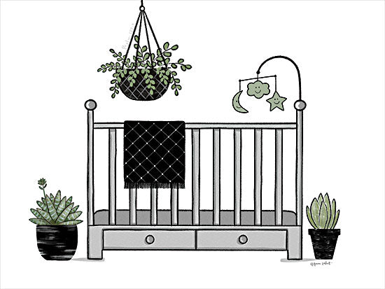 Annie LaPoint ALP2359 - ALP2359 - Baby's Crib - 16x12 Baby, Baby's Crib, Plants, Still Life, Green Plants, Potted Plants, Bohemian from Penny Lane
