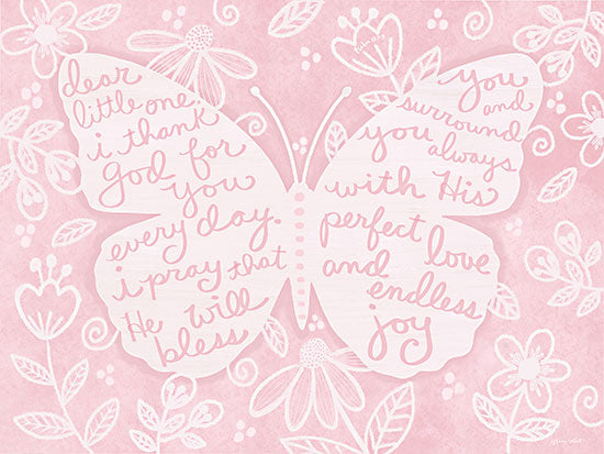 Annie LaPoint ALP2361 - ALP2361 - Dear Little One in Pink - 16x12 Baby, Baby's Room, New Baby, Butterfly, Inspirational, Dear Little One, Pink & White, Flowers, Girls from Penny Lane