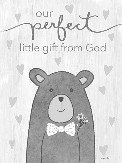 Annie LaPoint ALP2365 - ALP2365 - Gift from God - 12x16 Baby, Baby's Room, New Baby, Inspirational, Our Perfect Little Gift From God, Gray & White, Teddy Bear, Bear, Hearts, Whimsical, Boys from Penny Lane