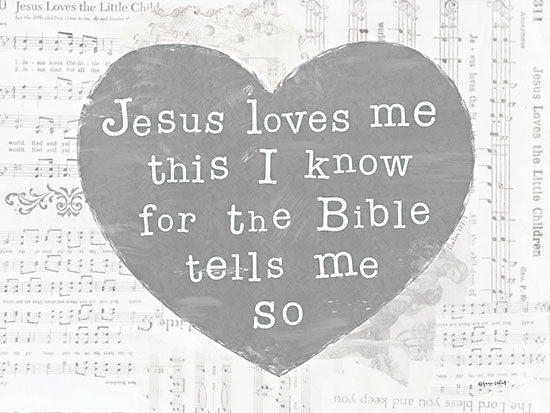 Annie LaPoint ALP2368 - ALP2368 - Jesus Loves Me - 16x12 Religious, Music, Song, Children, Jesus Loves Me This I Know, Typography, Signs, Textual Art, Sheet Music, Gray from Penny Lane