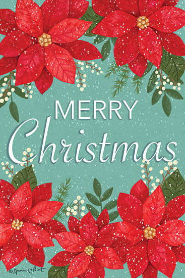 Annie LaPoint ALP2376 - ALP2376 - Merry Christmas Poinsettias I - 12x18 Christmas, Holidays, Merry Christmas, Typography, Signs, Textual Art, Poinsettias, Christmas Flowers, Winter from Penny Lane