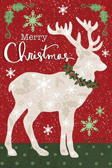 Annie LaPoint ALP2378 - ALP2378 - Merry Christmas Reindeer - 12x18 Christmas, Holidays, Merry Christmas, Typography, Signs, Textual Art, Reindeer, Christmas Decoration, Winter from Penny Lane