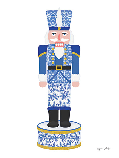 Annie LaPoint ALP2454 - ALP2454 - Blue & White Nutcracker II - 12x16 Christmas, Holidays, Nutcracker, Blue & White, Christmas Decoration, German, Patterns, Winter from Penny Lane