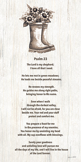 Annie LaPoint ALP2542 - ALP2542 - Garden Diary - 9x18 Religious, The Lord is My Shepherd, Psalm 23, Typography, Signs, Textual Art, Rubber Boots, Sunflowers, Garden from Penny Lane