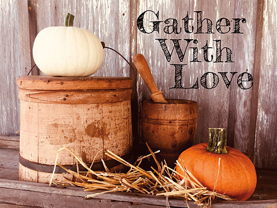 Anthony Smith ANT148 - ANT148 - Gather with Love - 16x12 Signs, Typography, Photography, Autumn, Pumpkins, Mortar and Pestle, Hay from Penny Lane