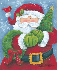 ART1033 - Cheery Santa with Wreath and Tree