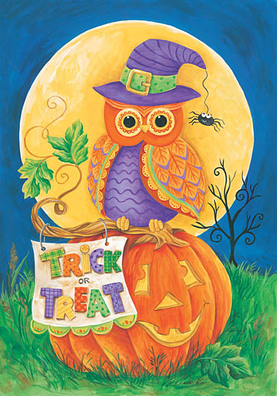 Diane Kater ART1061 - Trick or Treat Owl - Halloween, Owl, Pumpkin, Trick or Treat, Moon from Penny Lane Publishing