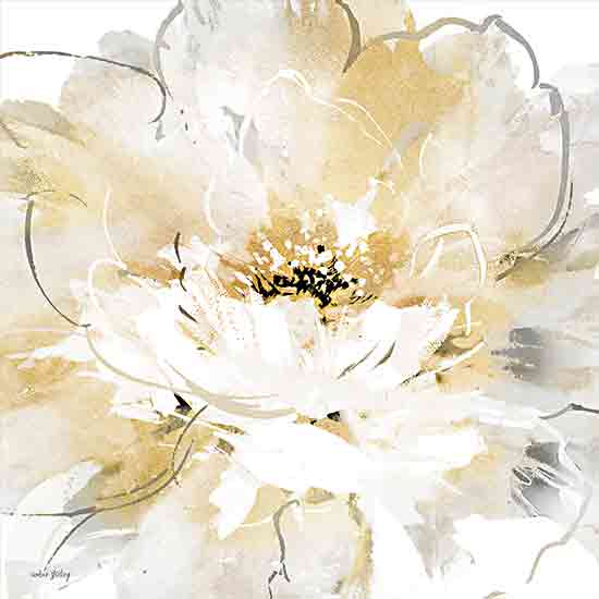 Amber Sterling AS172 - AS172 - Floral Dreamscape I      - 12x12 Flower, White, Gold, Petals from Penny Lane