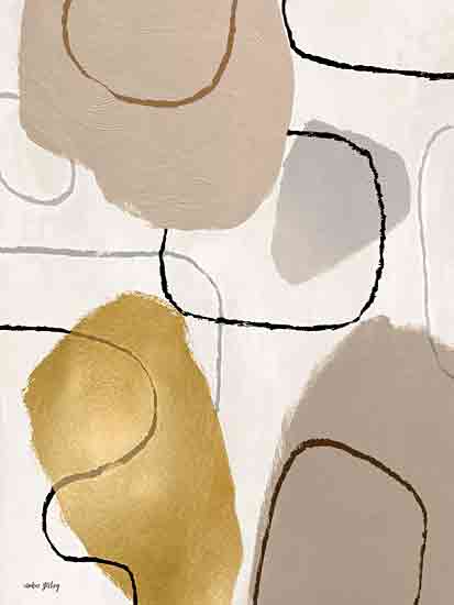Amber Sterling AS180 - AS180 - Hidden Agenda II     - 12x16 Abstract, Contemporary, Gold, White, Tan, Black Line from Penny Lane