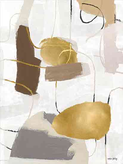 Amber Sterling AS181 - AS181 - Hopeful     - 12x16 Abstract, Contemporary, Gold, White, Tan, Black Line from Penny Lane