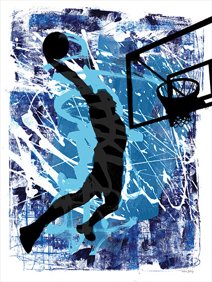 Amber Sterling AS253 - AS253 - Jump - 12x16 Sports, Basketball, Abstract, Basketball Player, Black, Blue, Silhouette, Masculine, Contemporary from Penny Lane