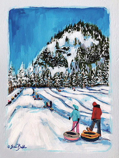 Sara Baker BAKE182 - BAKE182 - Let's Go Together  keep in-house size - 12x16 Tubing, Mountain, Winter, Trees, Snow from Penny Lane
